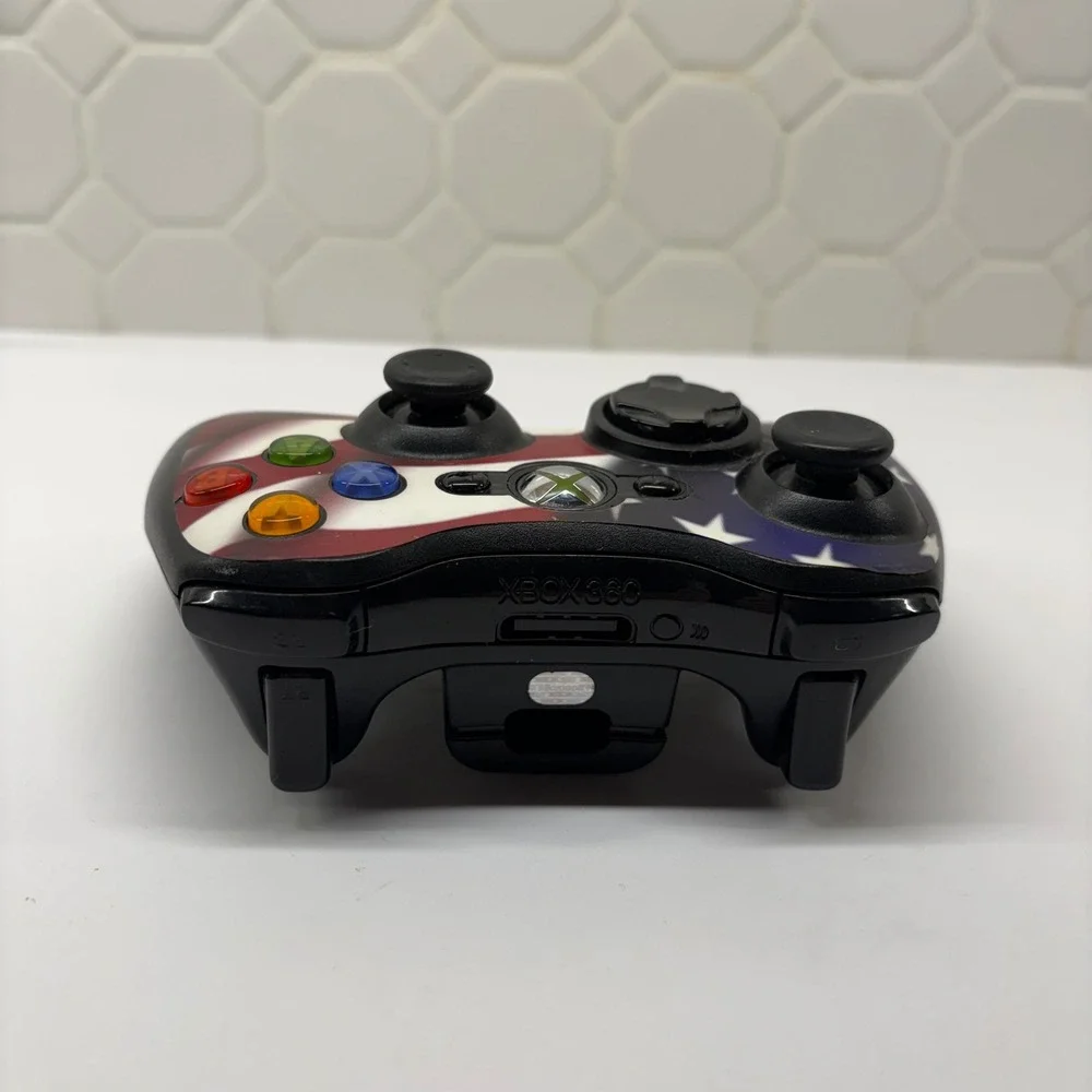 Microsoft Xbox 360 Wireless Controller Unisex OS American Flag Custom Skin Black